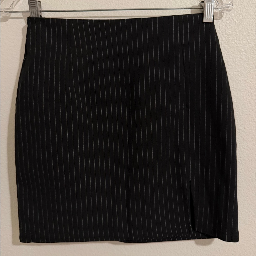 Garage Black Striped Pencil Skirt
